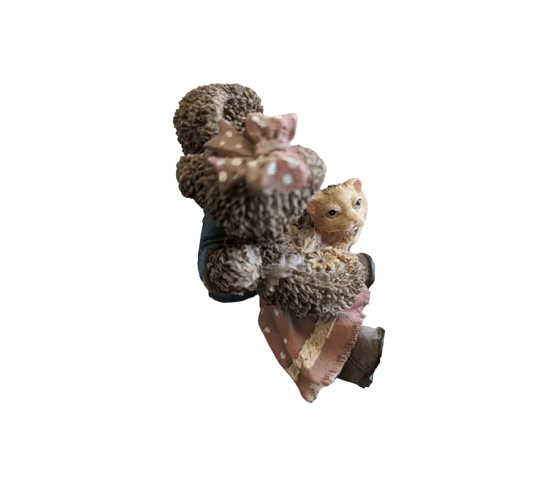 2 Teddy Bears with Cat
