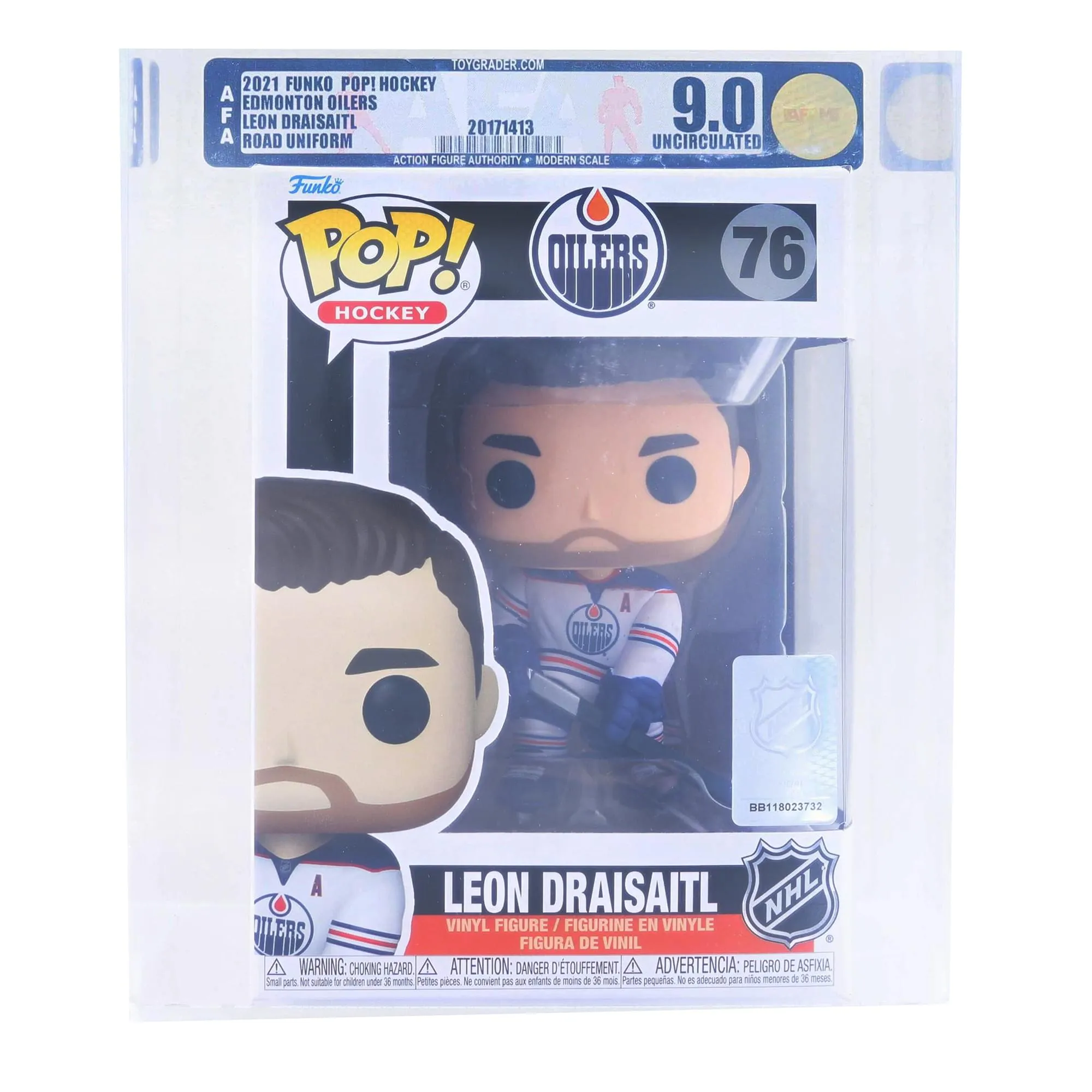 Edmonton Oilers NHL Funko POP | Leon Draisaitl (Road Uniform) | Rated AFA 9.0