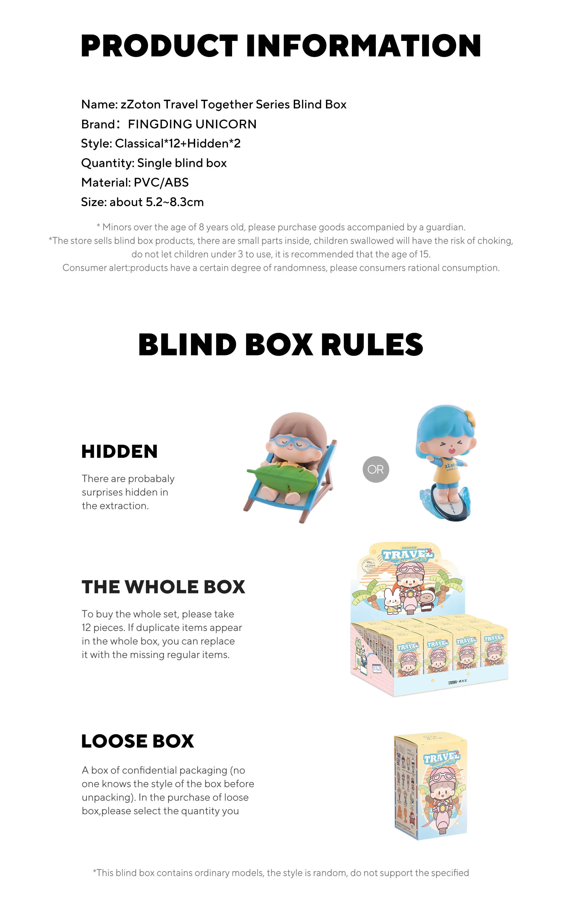 Finding Unicorn - Zzoton Travel Together Series Blind Box Finding Unicorn