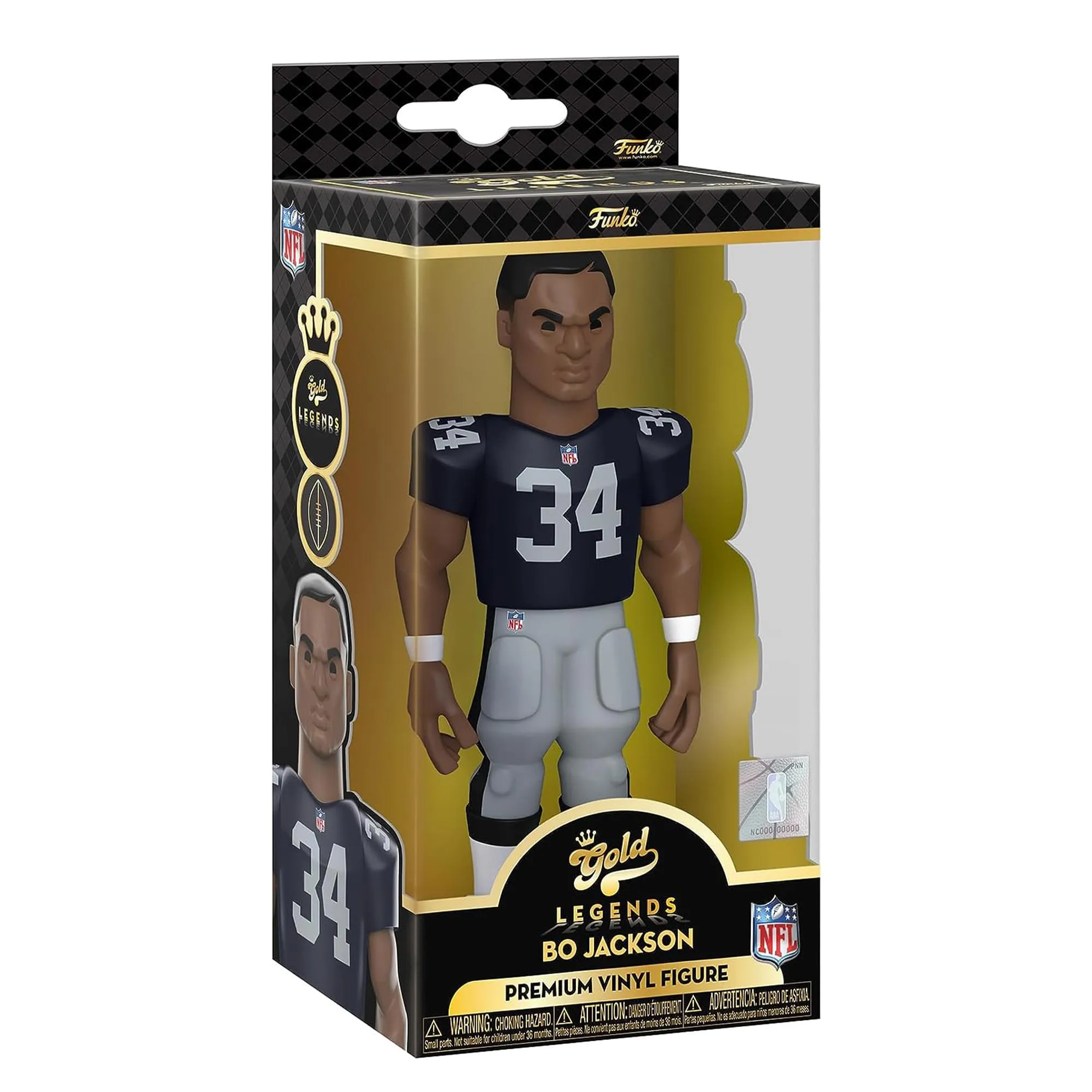 LA Raiders NFL Funko Gold 5 Inch Vinyl Figure | Bo Jackson