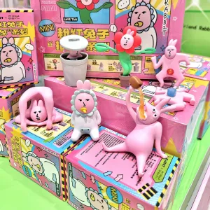 【NEW】PLZDOT My Friend Pink Rabbit Abstract Mini Series Blind Box