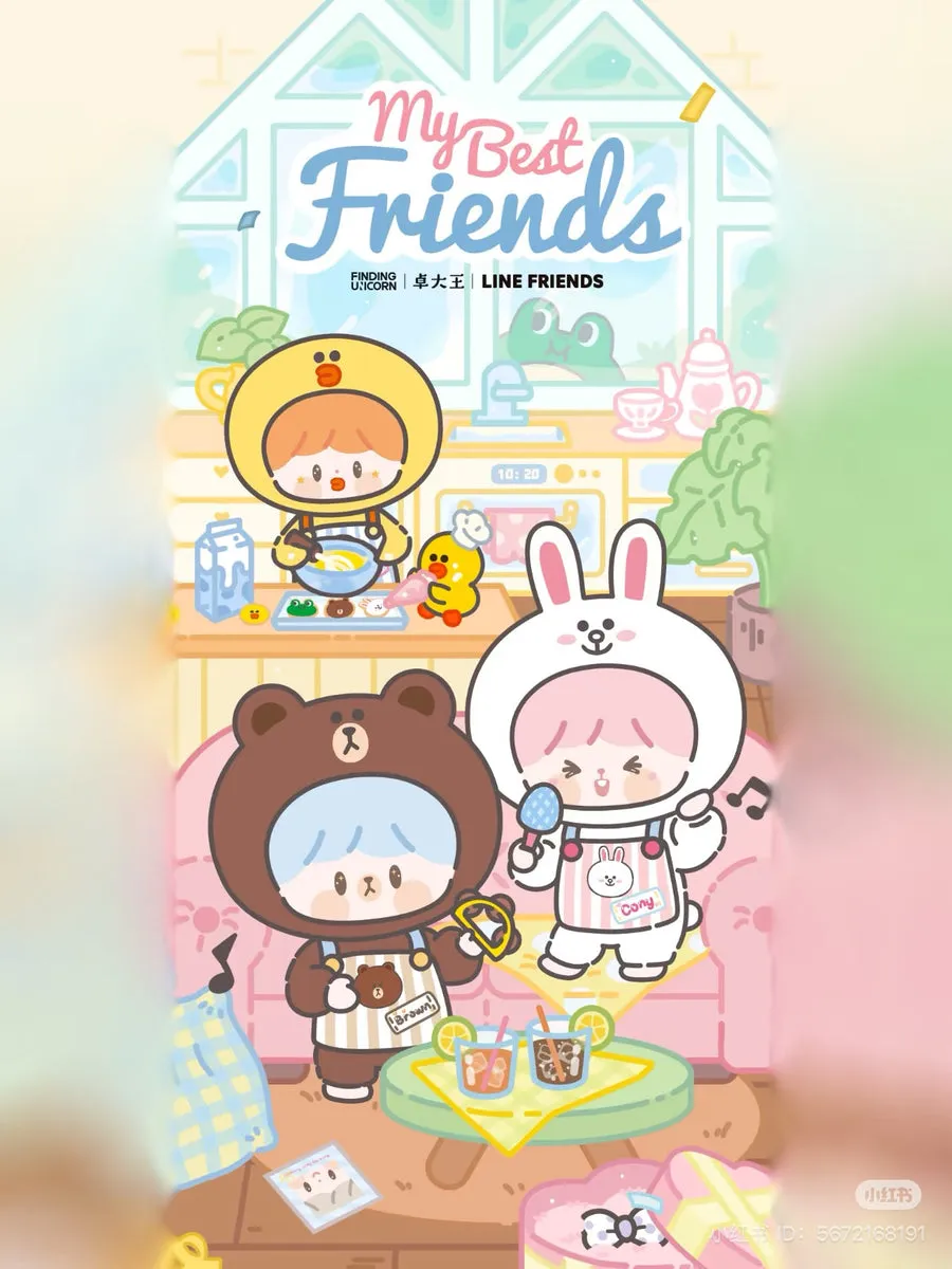 zZoton x Line Friends - My Best Friends Series Vinyl Plush Blind Box Series by Finding Unicorn